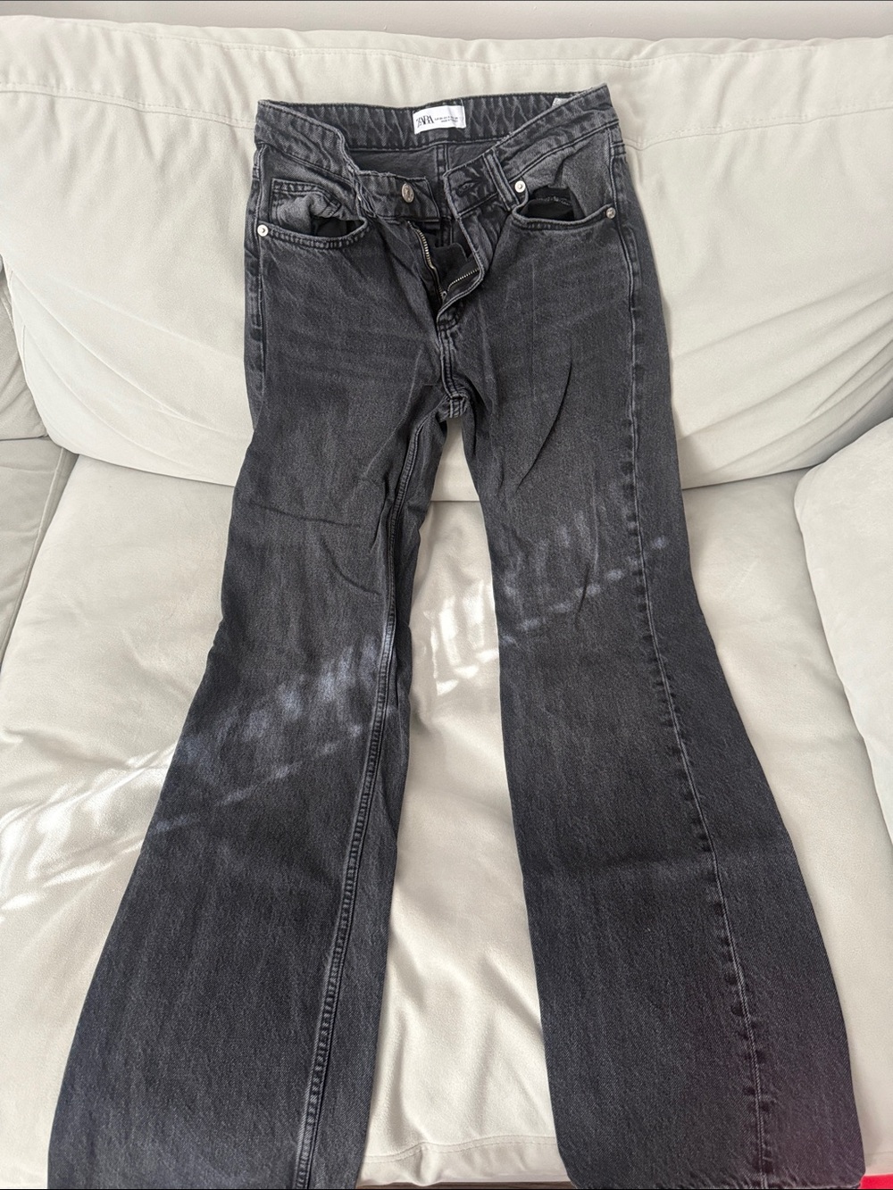 Zara Black Straight-Leg Jeans